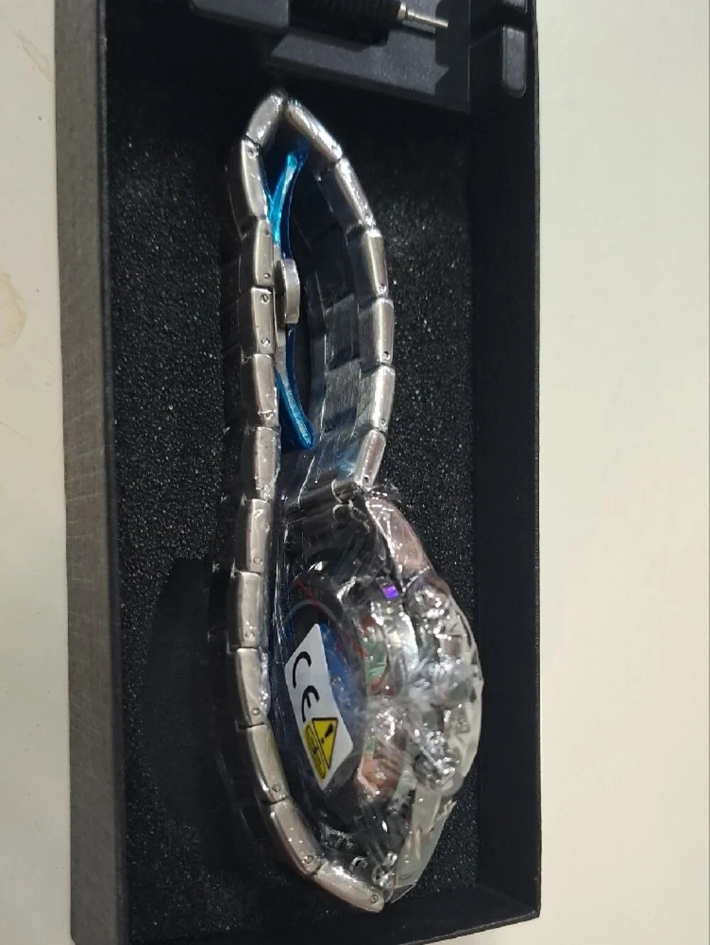 Men's Silver Stainless Steel Chronograph Watch — Polished Steel Bracelet